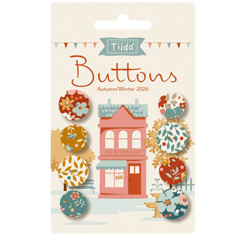 ***PRE-ORDER*** Tilda Village Life Buttons Autumn 8 PCS 14mm