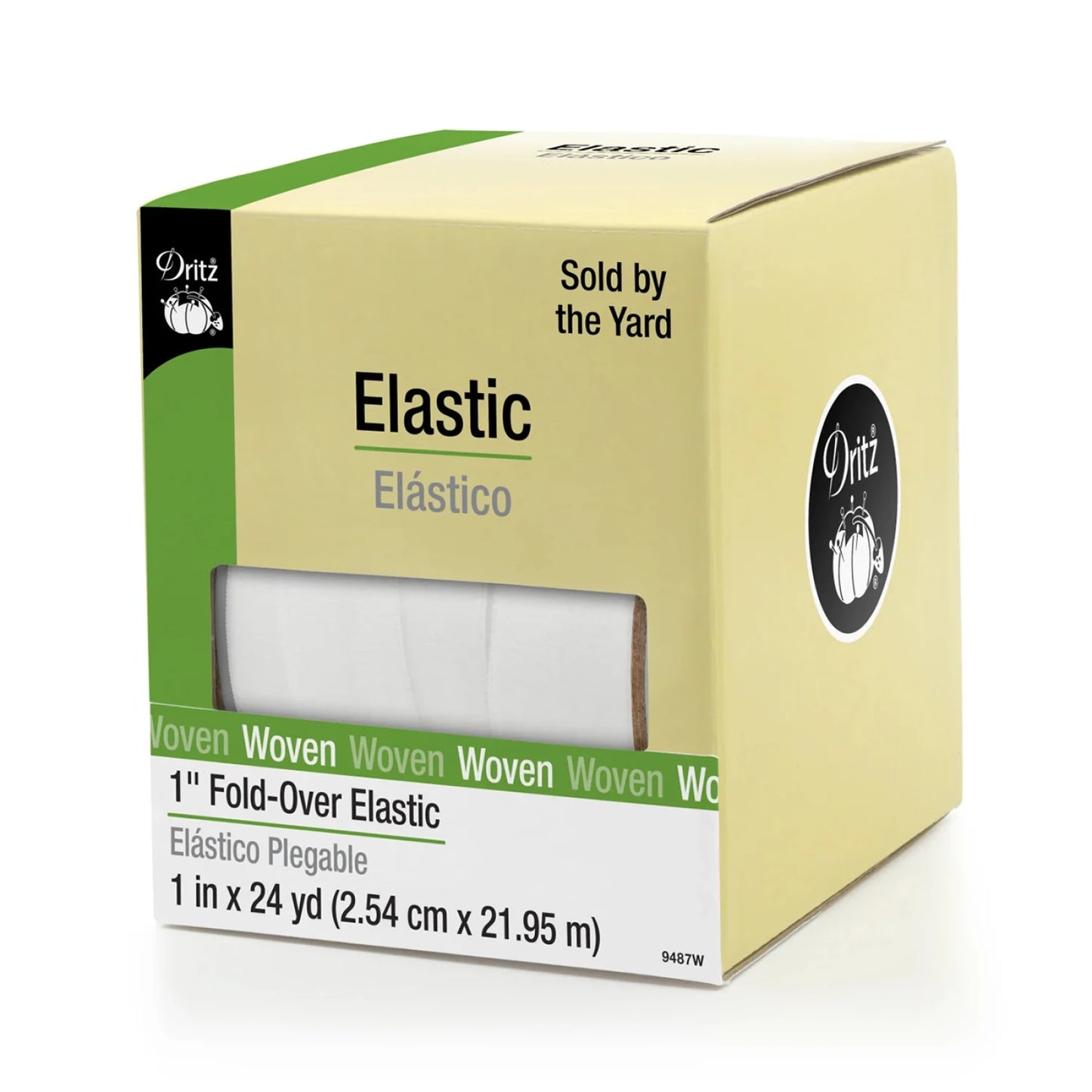 Fold Over Elastic 1in White
