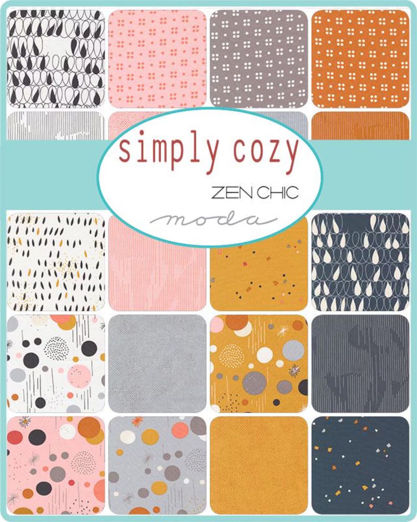 Mini Charms - Moda Simply Cozy 2.5" 42pcs