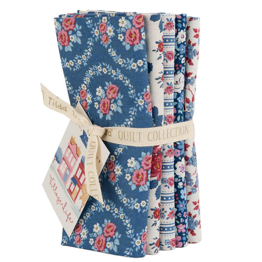 ***PRE-ORDER*** Tilda Village Life FQ Blue Bundle 5 Prints