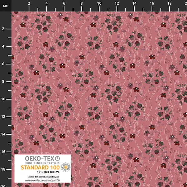 PRE-ORDER Stof The Sweetest Embrace Posies - Pink - Black Rabbit Fabric Inc.