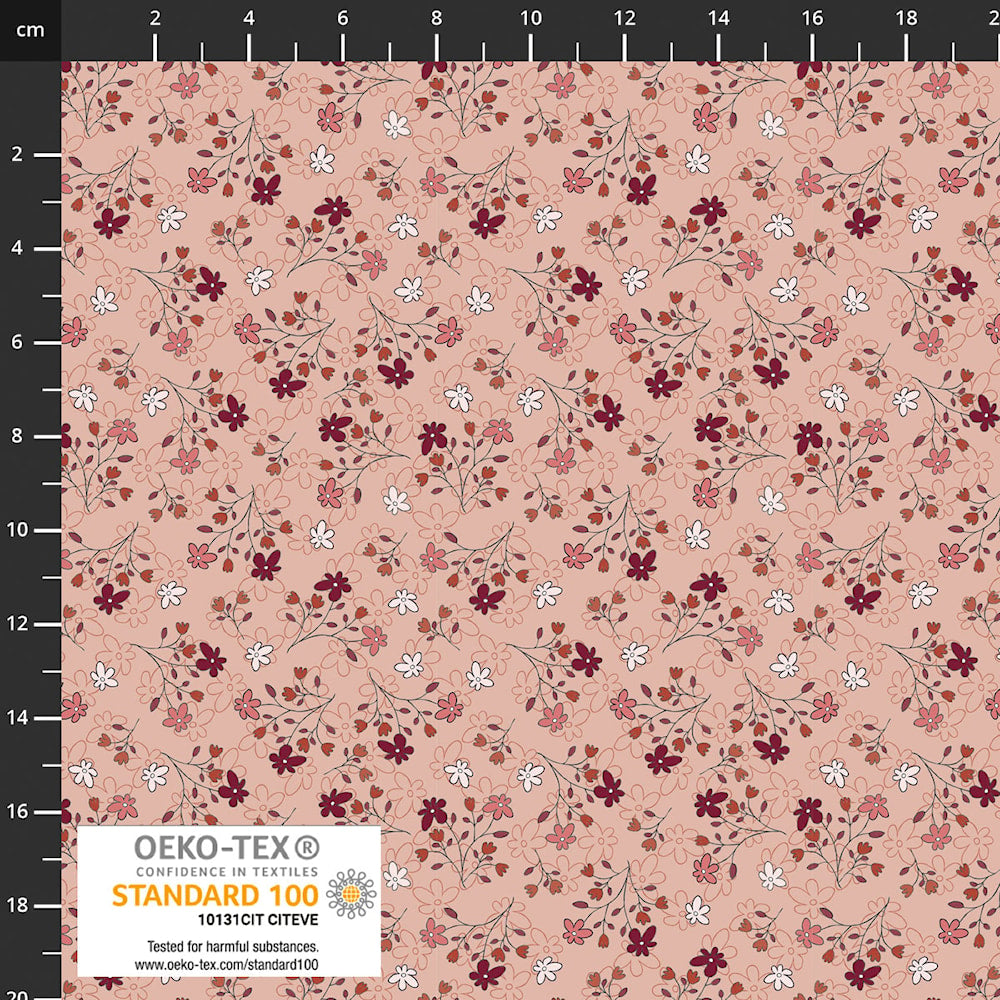 PRE-ORDER Stof The Sweetest Embrace Pretty Floral - Rose - Black Rabbit Fabric Inc.