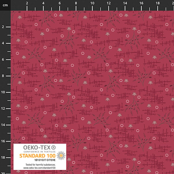 PRE-ORDER Stof The Sweetest Embrace Floral Weave - Berrie - Black Rabbit Fabric Inc.