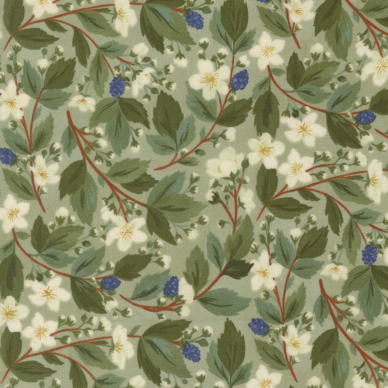 Moda Brookside Bramble Floral - Sagebrush - Black Rabbit Fabric Inc.