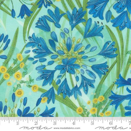 Moda Serena Shores Agapanthus Floral - Aqua