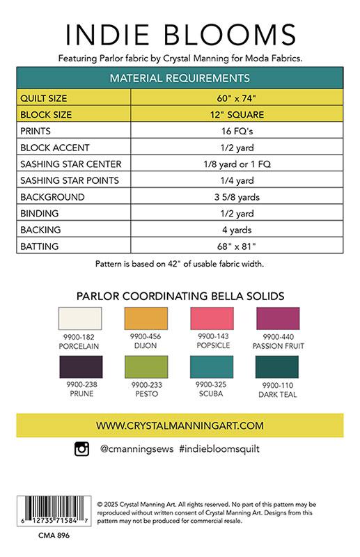 Paper Quilt Pattern - Indie Blooms