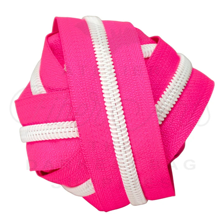 Atelier #5 Zipper - Solid Tape with White Teeth