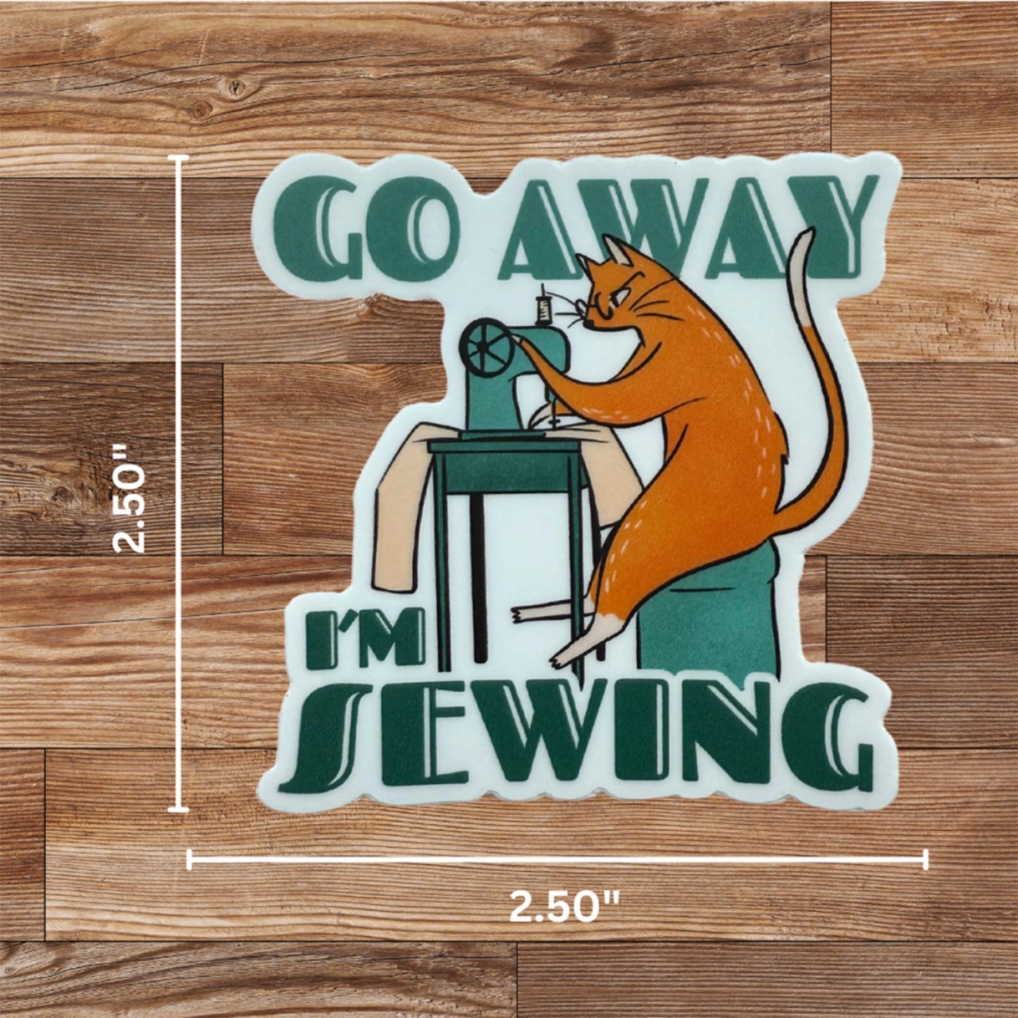 Sticker - Go Away I'm Sewing - Black Rabbit Fabric Inc.