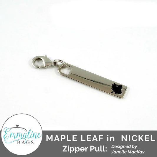 Zipper Pulls: "Maple Leaf" in Nickel