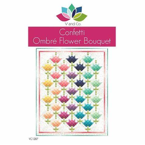 Confetti Ombre Flower Bouquet Quilt Kit