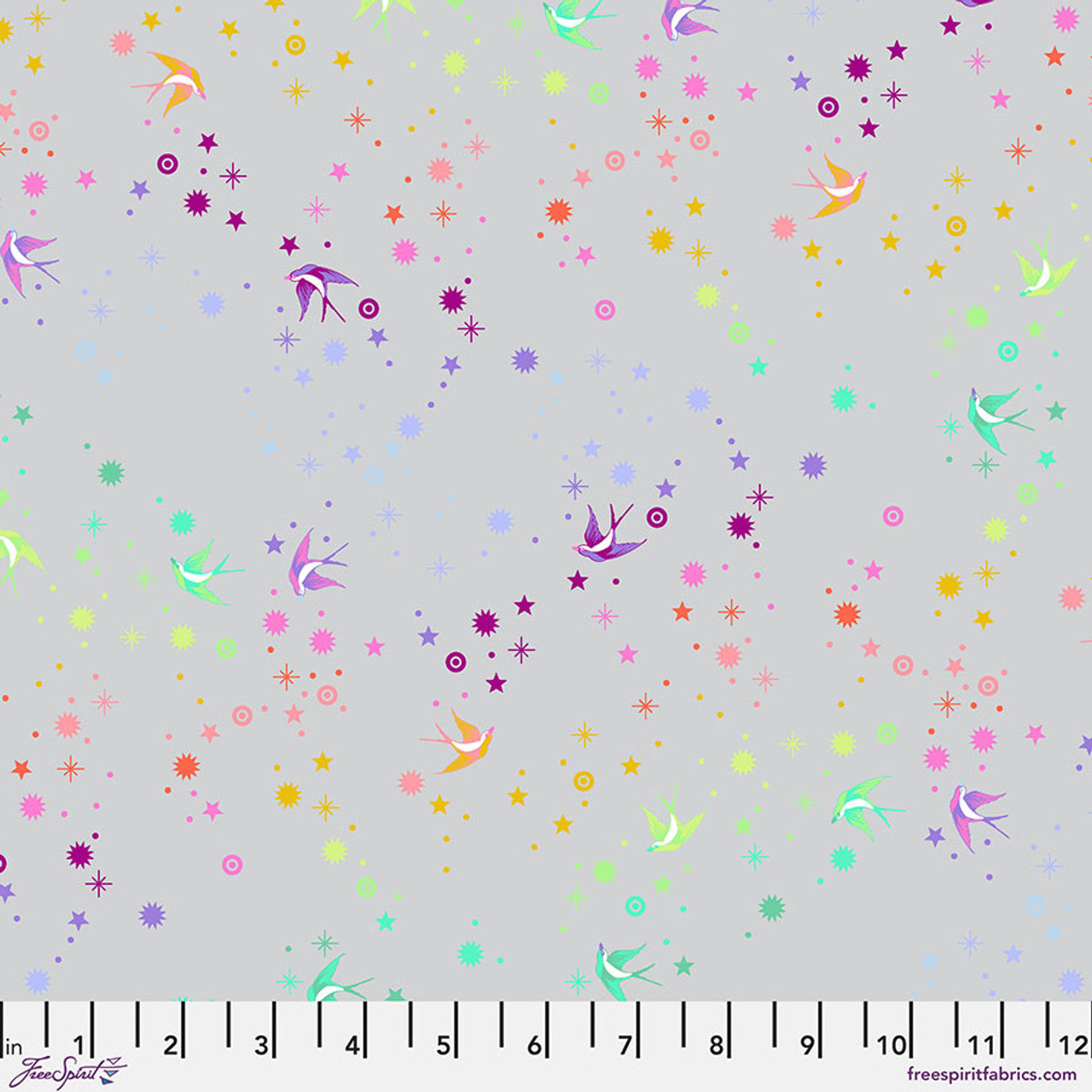 PRE-ORDER Tula Pink True Colors Graywork Fairy Dust - Fog