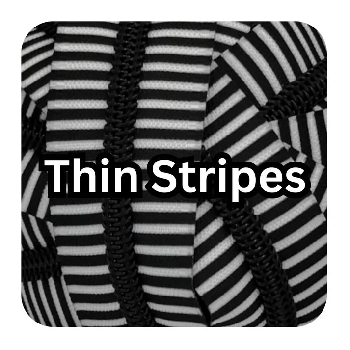 Atelier #5 Zipper - B&W Thin Stripes