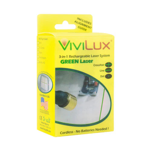 PRE-ORDER ViviLux 3-in-1 Rechargeable Laser System = Velcro Attachment - Green Laser - Black Rabbit Fabric Inc.