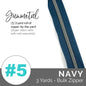 Emmaline Zippers-by-the-Yard - *SIZE#5* Navy (DOES NOT INCLUDE SLIDERS/PULLS) - Black Rabbit Fabric Inc.