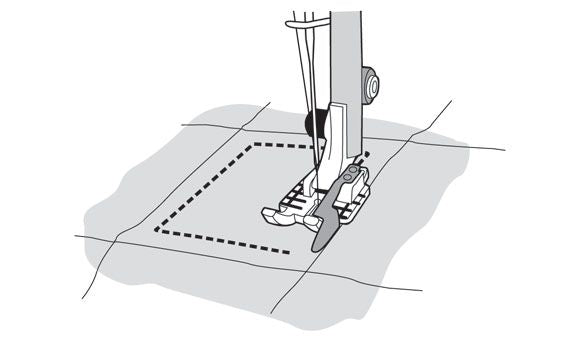 Husqvarna Clear 1/4”Piecing Foot with Guide 5-8