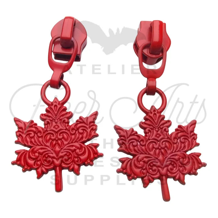Atelier #5 Ornate Maple Leaf Zipper Pulls