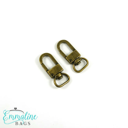 Emmaline Swivel Snap Hooks: 1/2" (12mm) Wristlet/Strap Hook (2 Pack)