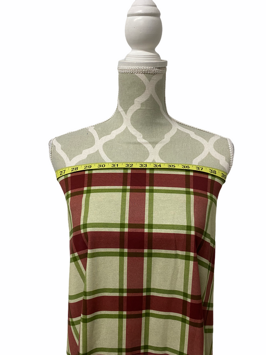 Large Cream Plaid Cotton Jersey