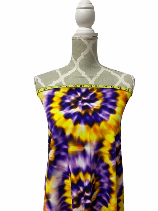 Purple & Yellow Tie-Dye Cotton Jersey