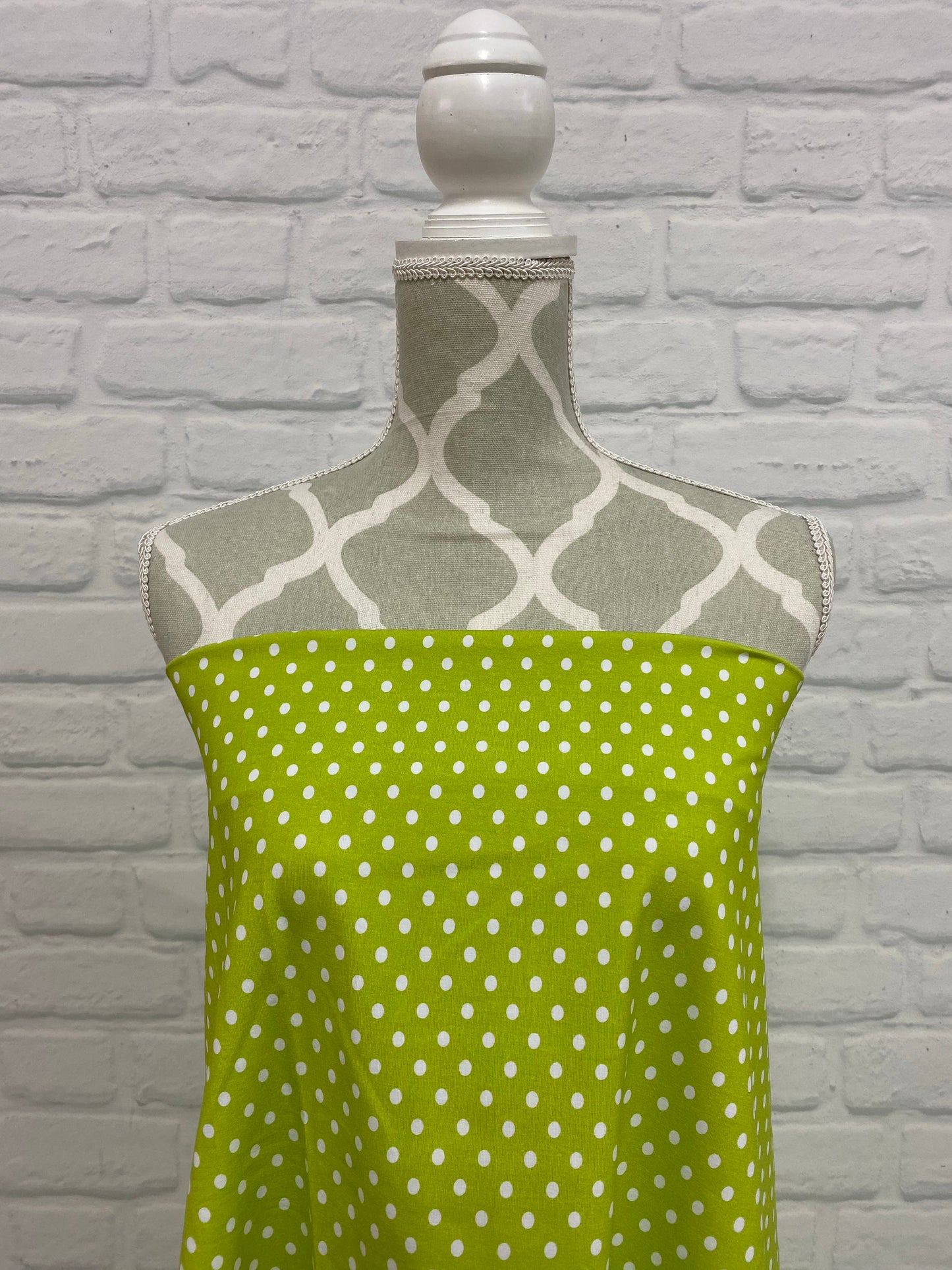 Lime Dots Cotton Jersey