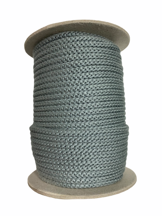 Braided Cord 5mm - Light Grey - Full Roll