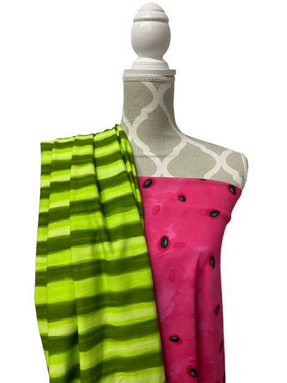 Watermelon Stripes Cotton Jersey